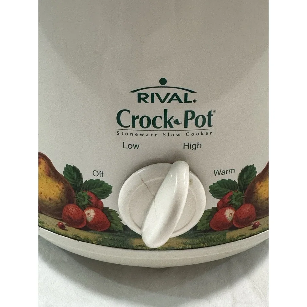 Vintage Rival Crock Pot Vegetable Pattern Model‎ 3120 2.5 Qt Tested Works